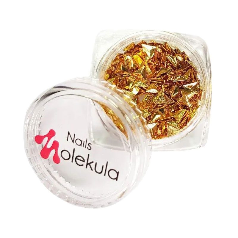 Декор для нігтів Nails Molekula Professional Заклепки металеві, трикутник, золото, 100 шт (ML1114)